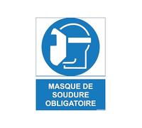 Stickers or Sign Mandatory PPE 15 x 20 cm - Safety Signage - Compliant Personal Protective Equipment Display - (Pvc 3 mm, Visiere)
