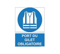 Stickers or Sign Mandatory PPE 15 x 20 cm - Safety Signage - Compliant Personal Protective Equipment Display - (Pvc 3 mm, Vest)