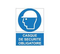 Stickers or Sign Mandatory PPE 15 x 20 cm - Safety Signage - Compliant Personal Protective Equipment Display - (Pvc 3 mm, Helmet)