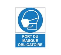 Stickers or Sign Mandatory PPE 15 x 20 cm - Safety Signage - Compliant Personal Protective Equipment Display - (Stickers, Mask)