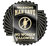 Stickers Pool and Decor Outdoor Cool Aesthetic Warning Man Cave No Women Allowed Heavy Duty | Vision Board/Signs for Men(12X18CM-6Pcs)