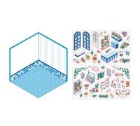Stickers,Small Shop Scenes Stickers | Cartoon House Miniature Scene Stickers - High Definition Booth Stage Sticker for Furniture, T Cases