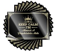 Stickers Van | Retro Bumper Keep Calm I'm Almost A Psychiatric Aide for Essentials(8X12CM)