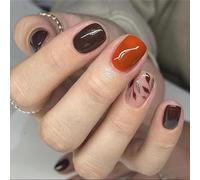 Stickers With Copper Embellishments Hypoallergenics Fakes Nails For Event Outfits Quick Application Glitters Nail For Busy Women