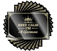 Stickers Work Desk Decor Vinyl Sticker | Keep Calm I'm A German Fire for Math Use(12X18CM)