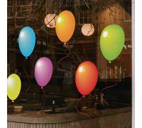 Stickers4-6 Large x Party Balloon Birthday Window Stickers - Double-Sided Happy Birthday Window Stickers - Double Sided and Reusable 58.5cm x 18.5cm Window Birthday Decoration