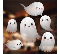 Stickers4 6 x Cute Ghost Halloween Window Stickers Decorations - Halloween Windows Clings for Homes and Shops