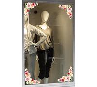 Stickers4 Rose Flower Corners Static Cling Window Decorations. Seasonal Floral Window Display Stickers from Small 2 x Pairs (4 corners)