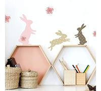 Stickerscape Bunny Wall Stickers (Pink - Regular) | Rabbit Wall Stickers | Perfect for Decorating a Woodland Themed Bedroom or Nursery | Easy to Apply, Cleanly Removable