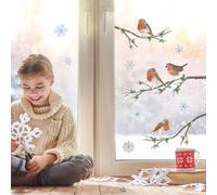 Stickerscape Christmas Robins Window Sticker Pack Children's Bedroom Nursery Playroom Décor Self-Adhesive Reusable