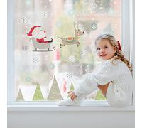 Stickerscape Christmas Santa Window Stickers (Santa Snow Globe Scene - Regular) | Christmas Window Decorations to Create a Winter Themed Display | Reusable, Re-positionable and Cleanly Removable