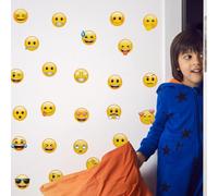 Stickerscape Emoji Wall Stickers (Faces Stickaround) | Kids Wall Stickers, Tween Wall Stickers, Emoji Wall Decor| Easy to Apply, Cleanly Removable