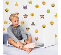 Stickerscape Emoji Wall Stickers (Mixed Stickaround) | Kids Wall Stickers, Tween Wall Stickers, Emoji Wall Decor| Easy to Apply, Cleanly Removable