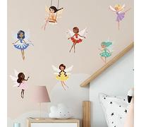 Stickerscape Fairy Wall Stickers (Colourful Fairies - Option 2) | Fairy Wall Stickers for a Children's Bedroom or Nursery | Easy to Apply and Cleanly Removable