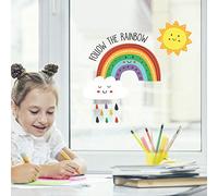 Stickerscape Follow The Rainbow Window Stickers | Easy to Apply | Repositionable and Reusable | Viewable From Both Sides Of A Window | Perfect To Brighten Up A Room (Standard)