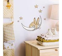 Stickerscape Guess How Much I Love You Wall Stickers (Moon & Stars - Regular) | Nursery Wall Decor, Easy to Apply, Cleanly Removable