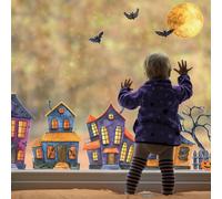 Stickerscape Halloween Haunted Village Window Stickers (Large Size)