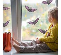Stickerscape Halloween window stickers (Bats and stars - 3 sheets) | Halloween window decorations | Reusable and cleanly removable | Made in the UK