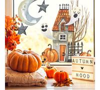 Stickerscape Halloween Window Stickers (Haunted House - Large Size) | Halloween Window Decorations | Reusable and Cleanly Removable | Made in The UK