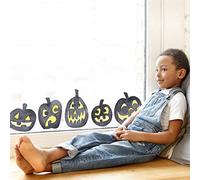 Stickerscape Halloween Window Stickers (Spooky Pumpkins - One Size) | Halloween Window Decorations | Reusable and Cleanly Removable | Made in the UK