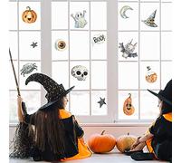 Stickerscape Halloween window stickers (Watercolour Halloween stickers - 2 sheets) | Halloween window decorations | Reusable and cleanly removable | Made in the UK