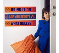 Stickerscape Nerf Party Decorations - 'Are You Ready' Wall Sticker, Official Nerf Party Decal, Removable Wall Sticker - Orange, Vinyl, Fun Style, Rectangular Shape, Indoor Use, Year-round, 3 Pack