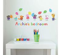 Stickerscape Peppa Pig and Friends Wall Stickers (Personalised Balloons - Regular Size)| Official Peppa Pig Wall Decal, Wall Decor | Easy to Apply, Cleanly Removable