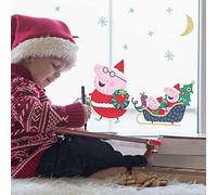 Stickerscape Peppa Pig Christmas Window Stickers (Peppa Sleigh)| Official Peppa Pig Christmas Window Decal, Christmas Window Decor | Easy to Apply, Cleanly Removable and Repositionable