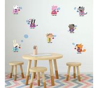 Stickerscape Peppa Pig & Friends Blowing Bubbles Wall Sticker (Regular Size) Children's Bedroom Playroom Décor Self-Adhesive