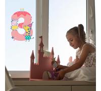 Stickerscape Peppa Pig Number Window Stickers (Three - Regular) | Official Peppa Pig Party Window Decal, Party Window Decor, Peppa Party Sticker | Easy to Apply, Cleanly Removable and Repositionable