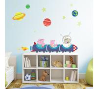 Stickerscape Peppa Pig Rocket Train Wall Sticker Pack (Large Size) Children's Bedroom Playroom Décor Self-Adhesive Removable