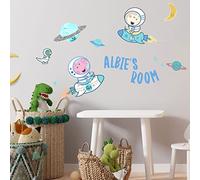 Stickerscape Peppa Pig Space Wall Stickers (Personalised George in Space - Large Size)| Official Peppa Pig Wall Decal, Wall Decor | Easy to Apply, Cleanly Removable