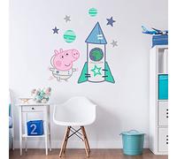 Stickerscape Peppa Pig Space Wall Stickers (Personalised George Rocket - Regular Size)| Official Peppa Pig Wall Decal, Wall Decor | Easy to Apply, Cleanly Removable