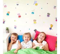 Stickerscape Peppa Pig Wall Stickers Official Personalised Peppa Pig Bedroom Accessories Removable and Easy to Apply Large Wall Decals Bedroom Decor (Peppa's Friends Stickaround)