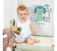Stickerscape Personalised Dinosaur Wall Sticker (Personalised Green - Regular)| Nursery Wall Stickers, Dino Wall Decal, Dinosaur Wall Decor, Dinosaur Themed Bedroom | Easy to Apply, Cleanly Removable