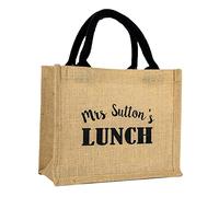 Stickerscape Personalised Lunch Bag | Personalised Gift for Teacher's | Hand Finished and Made in The UK (Black Bag - Black Text)