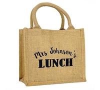 Stickerscape Personalised lunch bag | Personalised Gift for Teacher's | Hand Finished and Made in The UK (Shimmer bag - Anthracite text)
