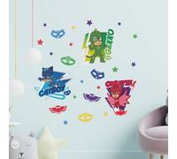 Stickerscape Pj Masks And Stars Wall Sticker Pack Children's Bedroom Nursery Playroom Décor Self-Adhesive Removable