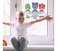 Stickerscape PJ Masks Party Window Stickers (Birthday Window - Large)| Official PJ Masks Party Window Decal, PJ Masks Party Decorations | Cleanly Removable and Repositionable
