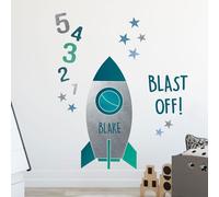 Stickerscape Space Wall Stickers (Personalised Rocket - Regular) | Rocket Wall Decals, Wall Decor | Easy to Apply, Cleanly Removable
