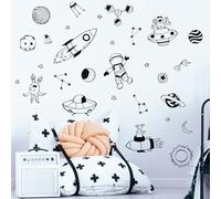 Stickerscape Space Wall Stickers (Space Doodles - Black) | Space Wall Decals, Space Stickers for Walls, Space Wall Decor| Easy to Apply, Cleanly Removable