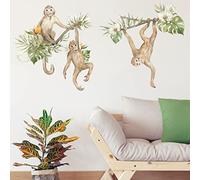 Stickerscape Watercolour Safari Wall Stickers (Monkeys - Large Size) | Jungle Wall Stickers for a Children's Bedroom or Nursery | Easy to Apply and Cleanly Removable