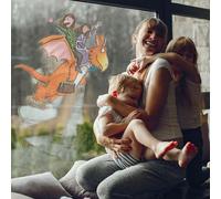 Stickerscape Zog Window Sticker (The Flying Doctors - Large) | Gruffalo and Friends Window Stickers, Gruffalo Window Stickers, Child’s Bedroom Window Decor| Easy to Apply, Cleanly Removable