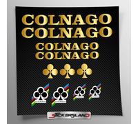 Stickersland® - Colnag - Sticker Kit Compatible with MTB Mountain Bike Frame and Helmet | Decals Sticker Decal Bike Logos | Stickersland® - Colnag (Matt Metallic Gold)