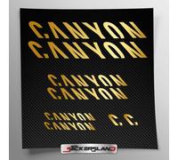 Stickersland Sticker Set Compatible with Frame Canyon MTB Mountain Bike and Helmet | Decals Sticker for Bicycle Lettering Logos | Stickersland (Gold Shiny Metallic)
