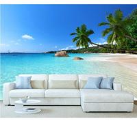 StickersWall Caribbean Sunny Paradise Mediterranean Ocean Beach Waves Island Wall Mural Photo Wallpaper Picture Self Adhesive (228cm(W) x 161cm(H)) 1007