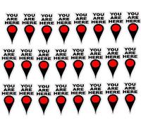 StickerTalk You are Here Pointer Stickers, 1 Sheet of 24 Stickers, Each 0.5 inches Wide by 1 inch Tall