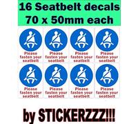 STICKERZZZ!!! Please Fasten Your Seat Belt - Set of 60 PVC stickers for Car Bus Coach Van .. by ONEKOOL