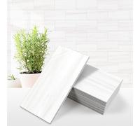 STICKGOO 100-Piece Glossy Dolomite White Peel and Stick Backsplash Tile,3''x6'' PVC Subway Tile with White Grout, Stick on Backsplash for Kitchen/Bathroom/Fireplace