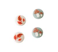 StickieTech Switch Joycon Thumb Grip Caps, Soft Cute Silicone Joystick Cover Compatible with Nintendo Switch/OLED/Switch Lite, Analog Stick Grips Button Covers, 4PC Set (Mushroom & Leaves)